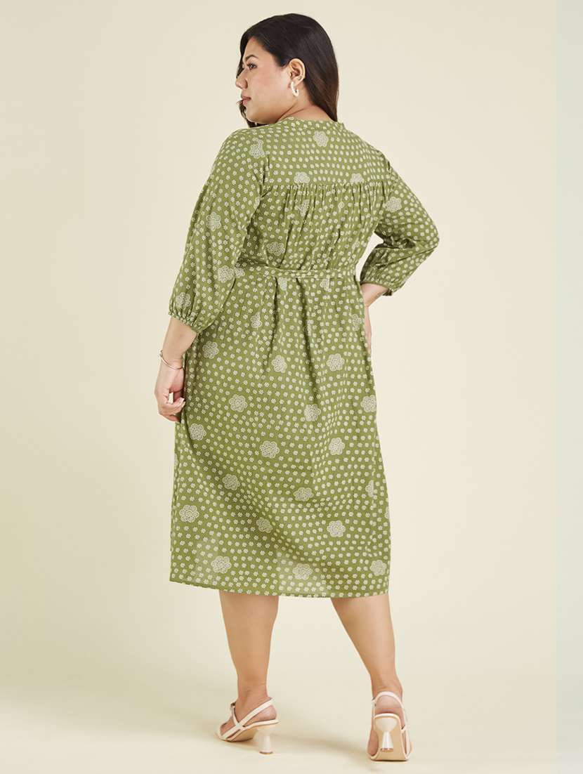 women plus size printed a-line dress - 22002353 -  Standard Image - 4