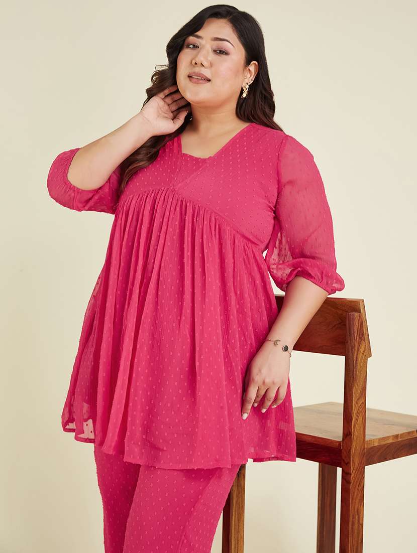 women self design three quarter sleeve ethnic co-ord set - 22002371 -  Standard Image - 1