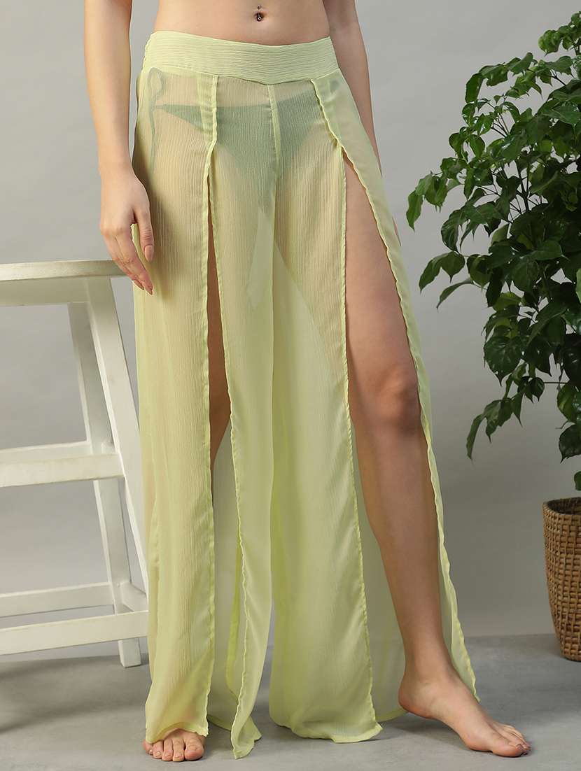 women yellow solid coverup bottom - 22002399 - Standard Image - 1