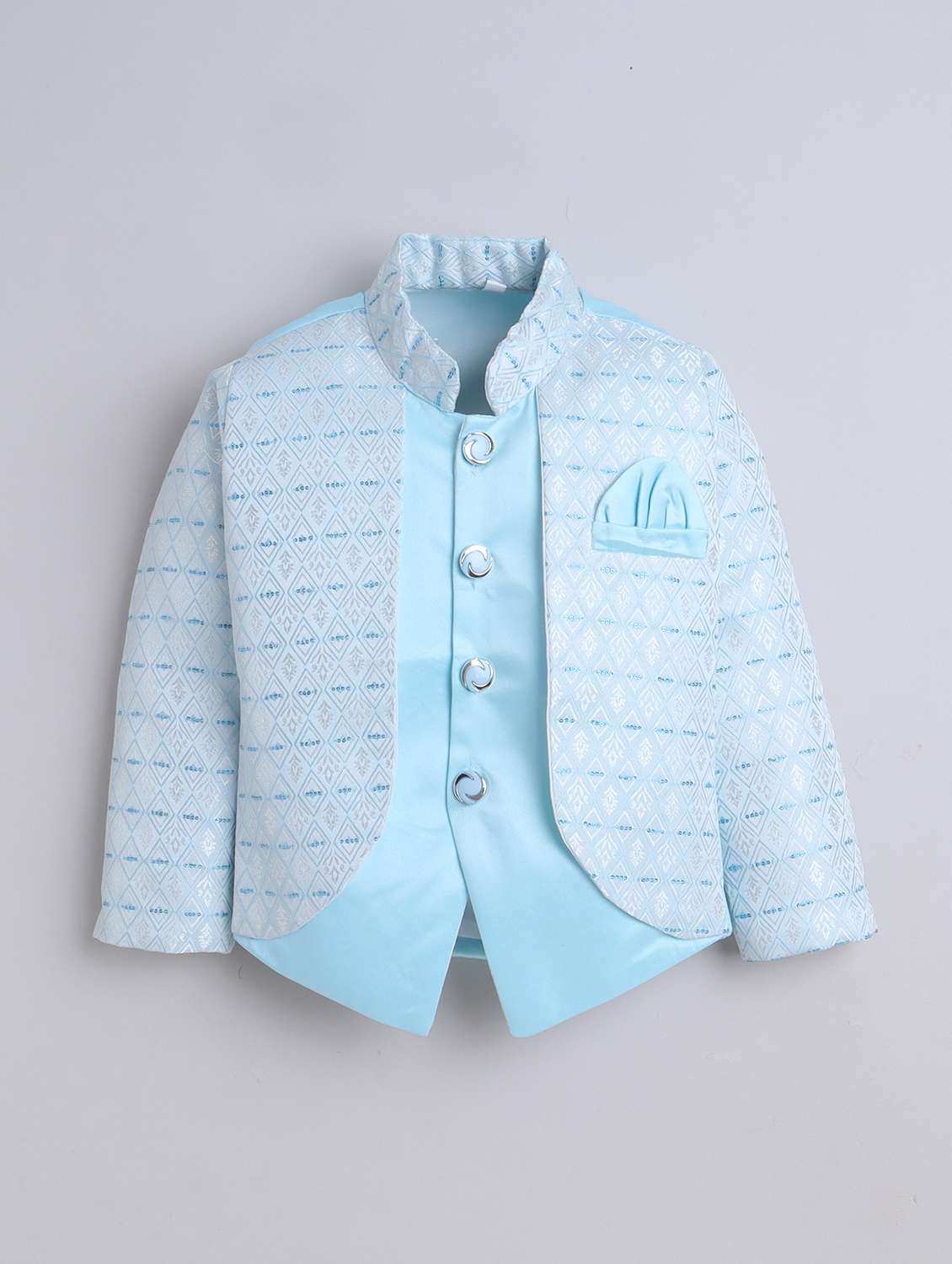 boys self designed long sleeve blazer and trouser set - 22002428 -  Standard Image - 1