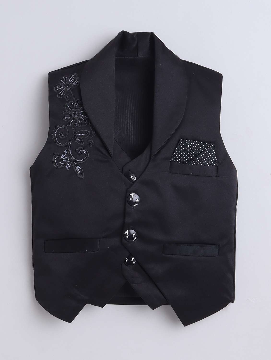 boys printed shirt and trouser with embellished waistcoat - 22002433 -  Standard Image - 1