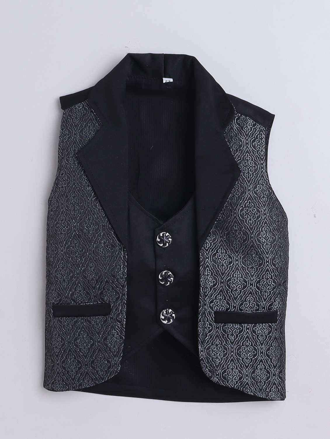 boys printed shirt and trouser with waistcoat - 22002436 -  Standard Image - 1