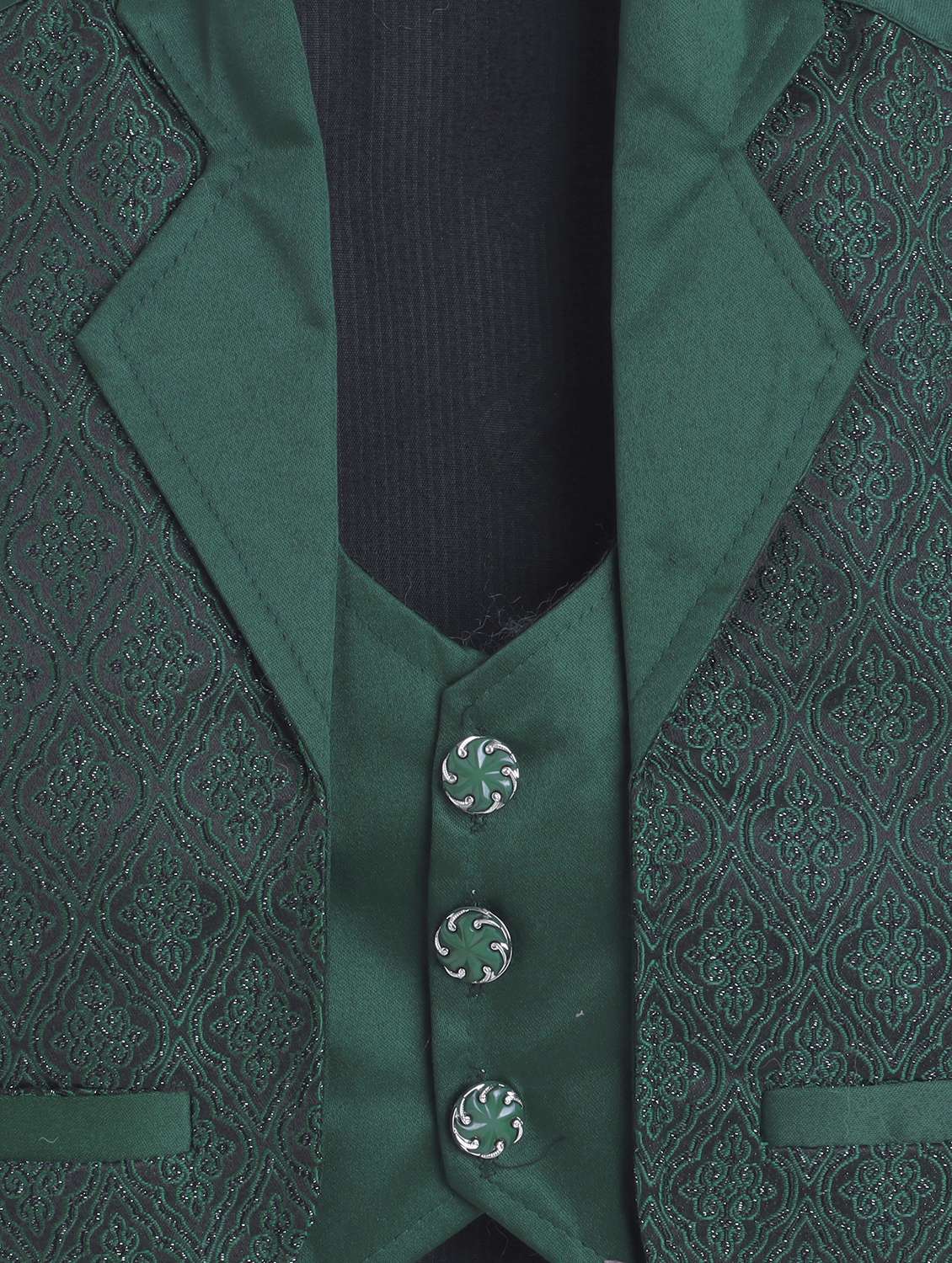 green polyester suit sets twin sets & boys printed shirt and trouser with waistcoat - 22002437 -  Standard Image - 4