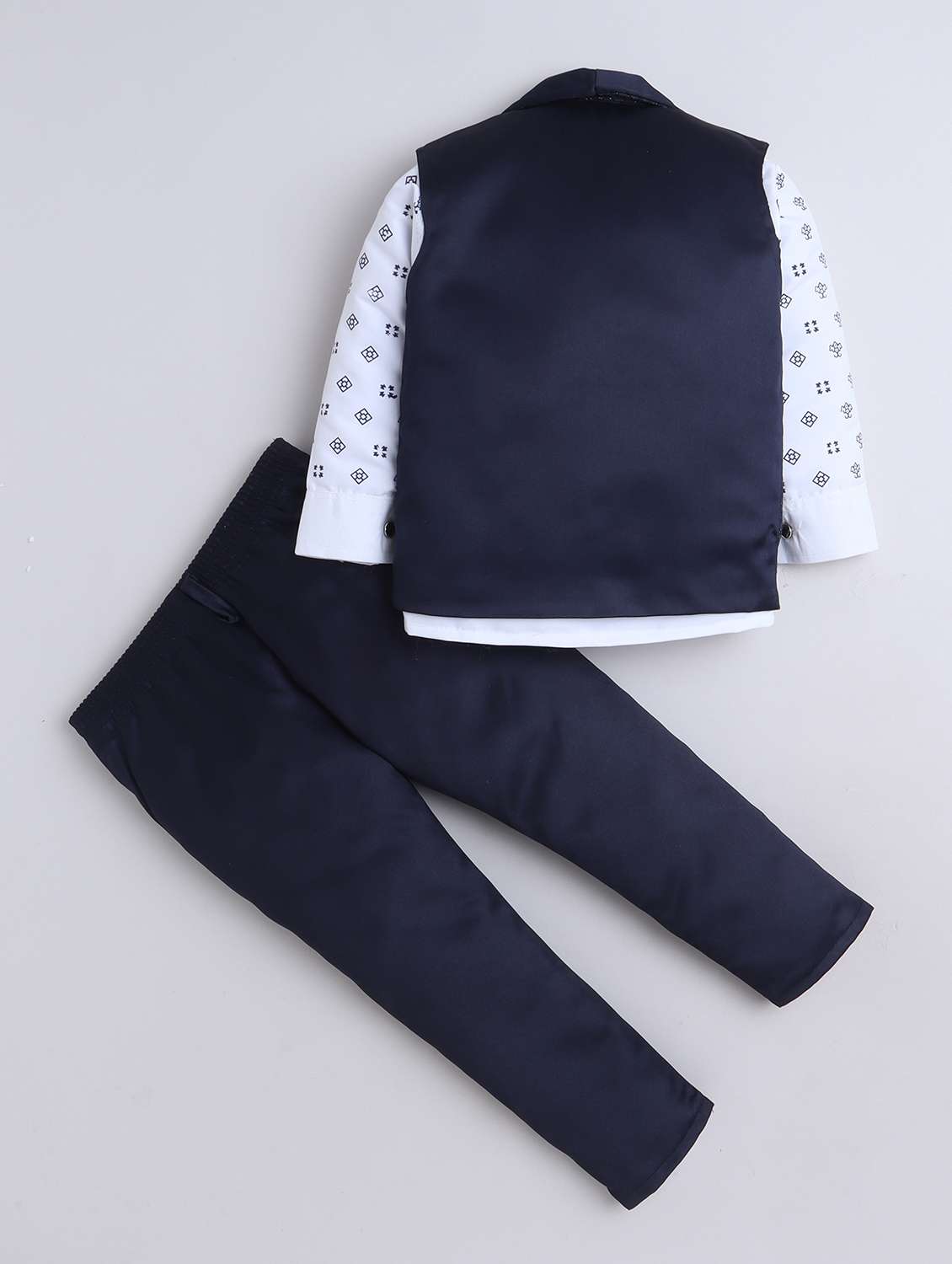 boys printed shirt and trouser with waistcoat - 22002438 -  Standard Image - 1