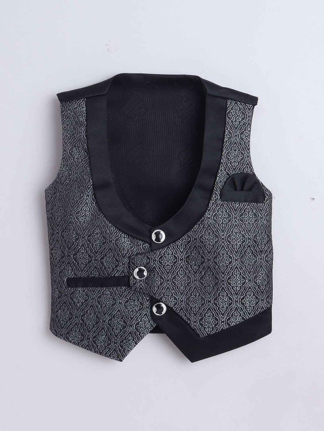 boys printed shirt and trouser with waistcoat - 22002439 -  Standard Image - 1