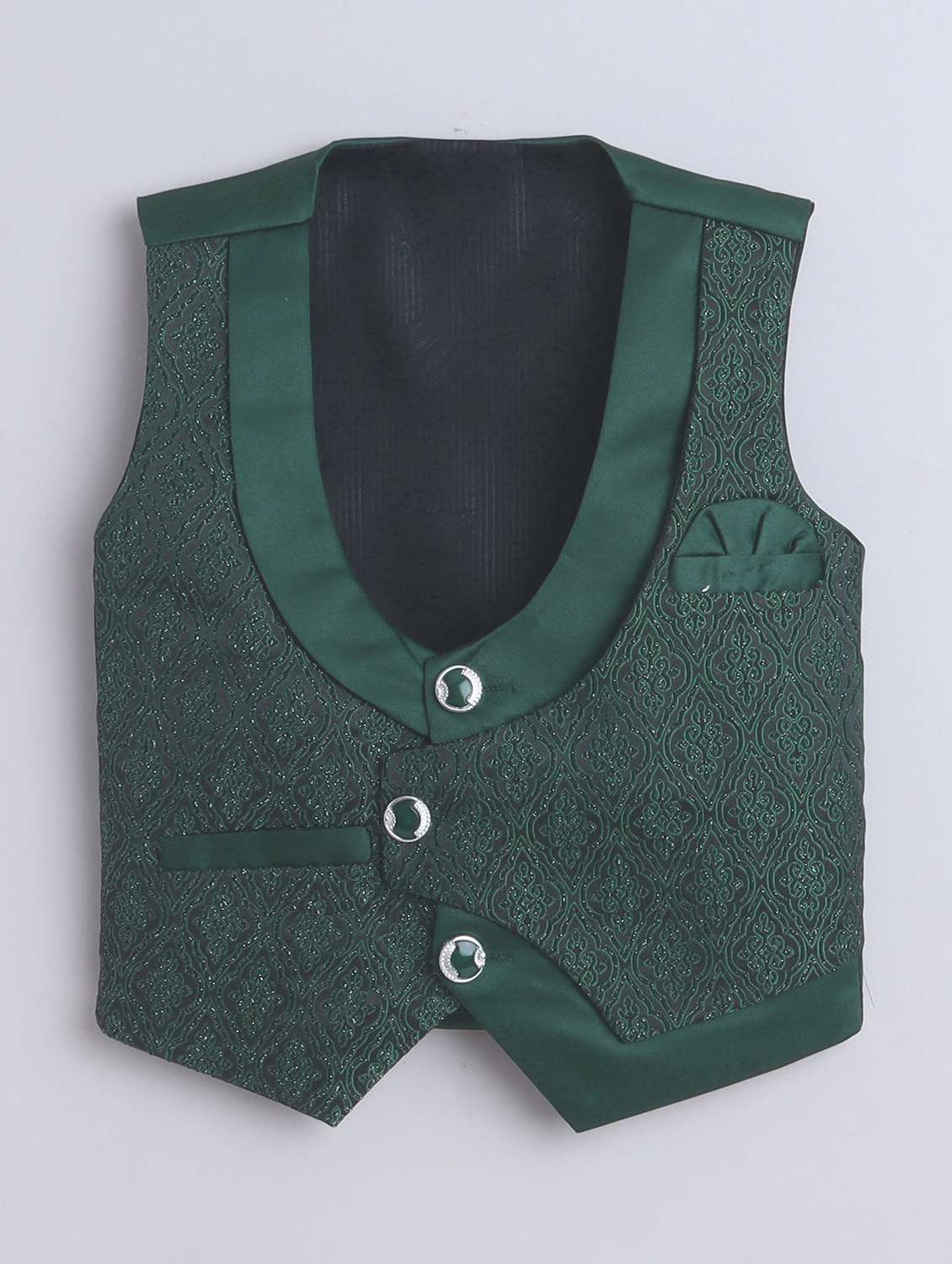 boys printed shirt and trouser with waistcoat - 22002440 -  Standard Image - 4