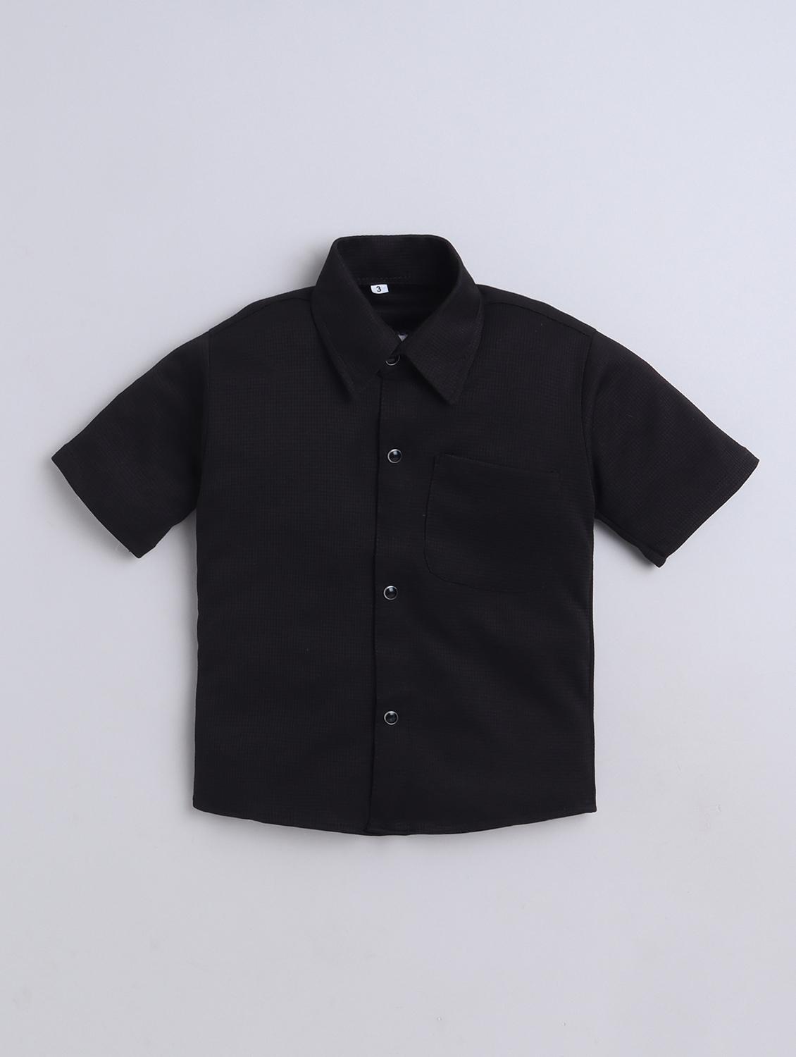 boys solid shirt and short co-ord set - 22002445 - Standard Image - 1