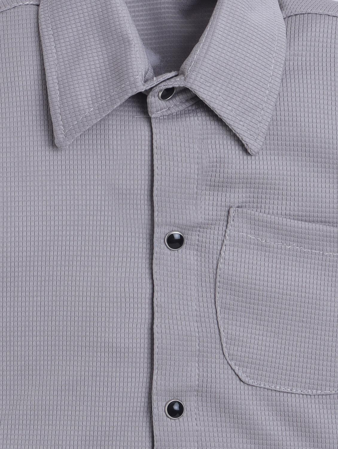 boys solid shirt and short co-ord set - 22002447 - Standard Image - 4