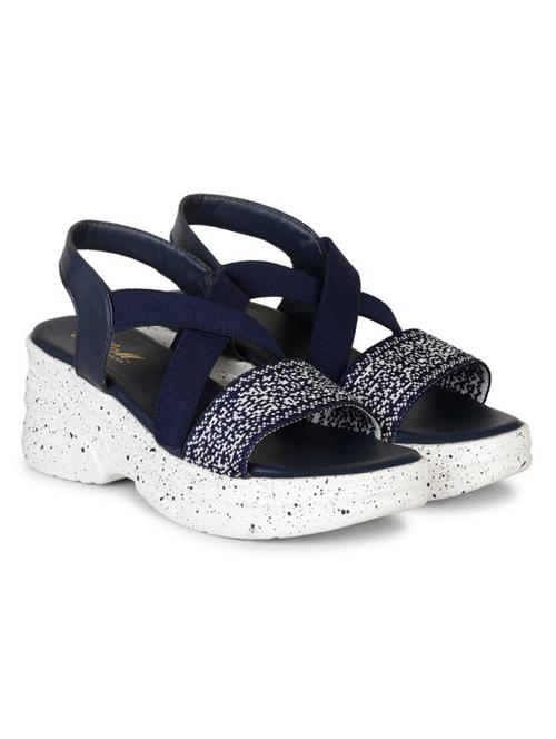 women blue back strap platforms wedge - 22002450 -  Standard Image - 0