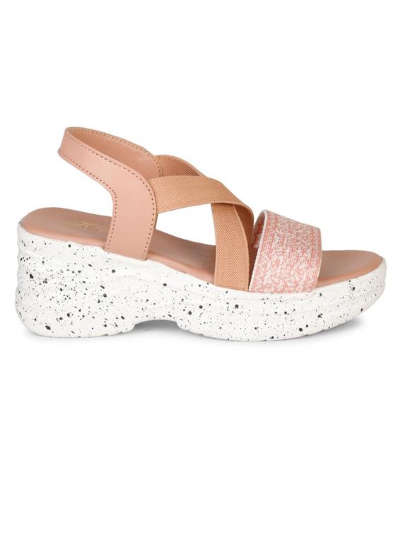 women pink back strap platforms wedge - 22002451 -  Standard Image - 1