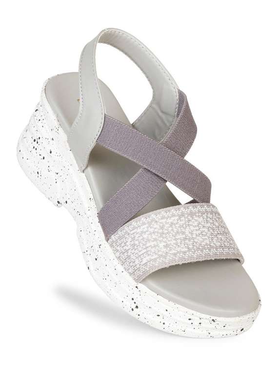 women grey back strap platforms wedge - 22002452 -  Standard Image - 1