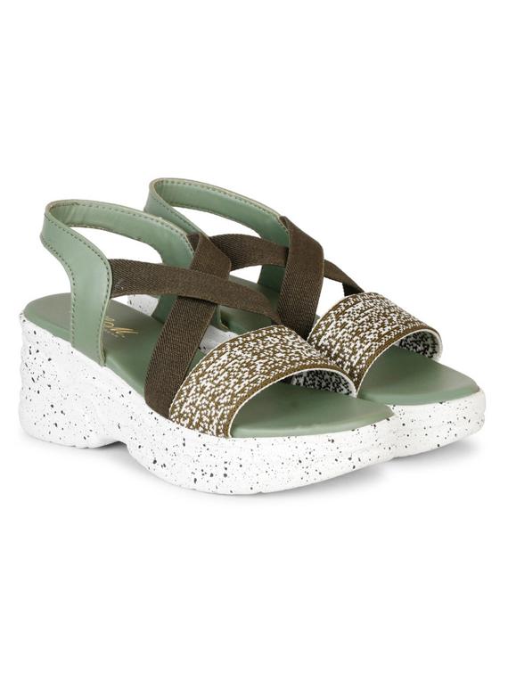 women olive back strap platforms wedge - 22002453 - Zoom Image - 0