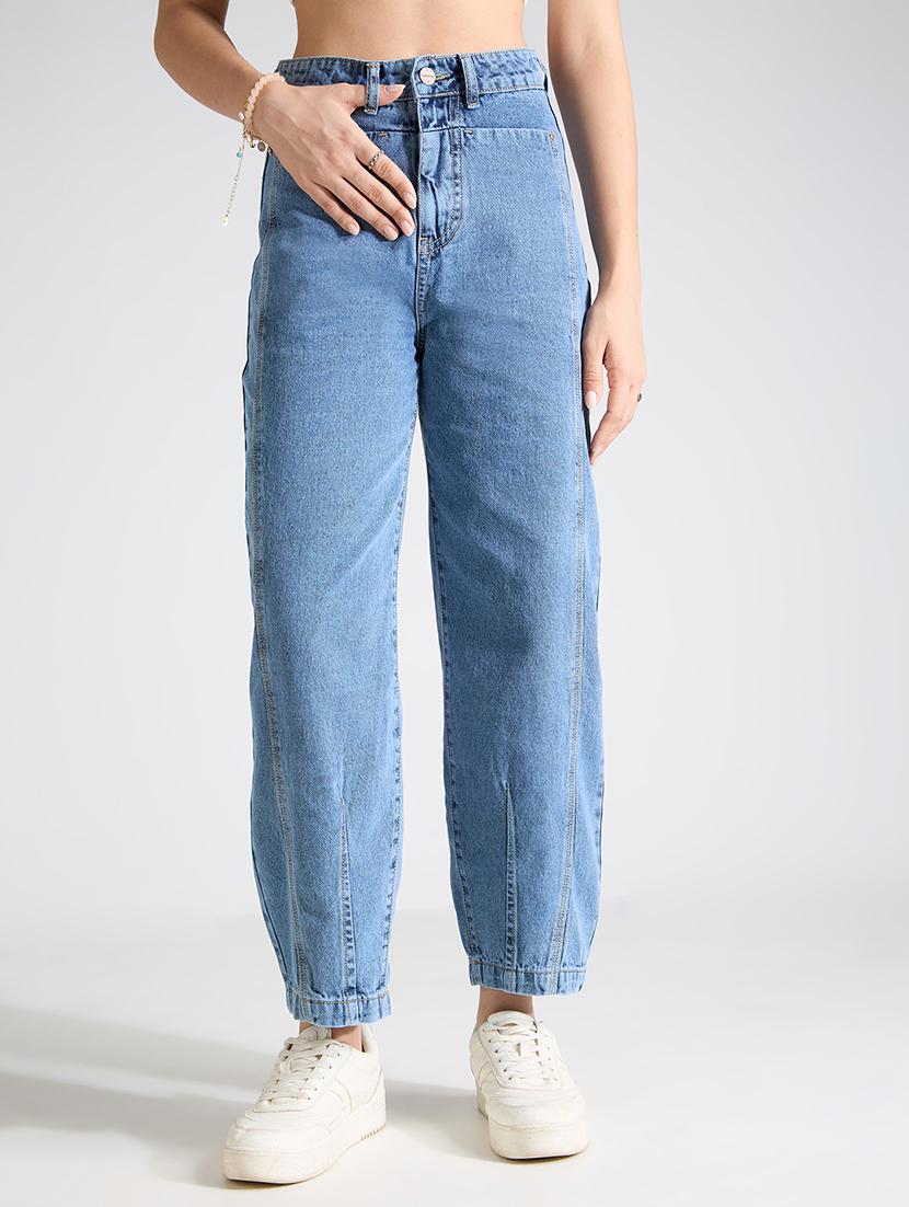 women solid high rise mom fit jeans - 22002479 -  Zoom Image - 0