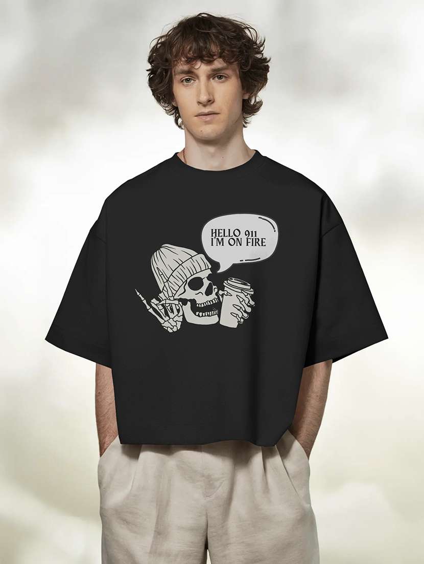 men printed short sleeve oversized t-shirt