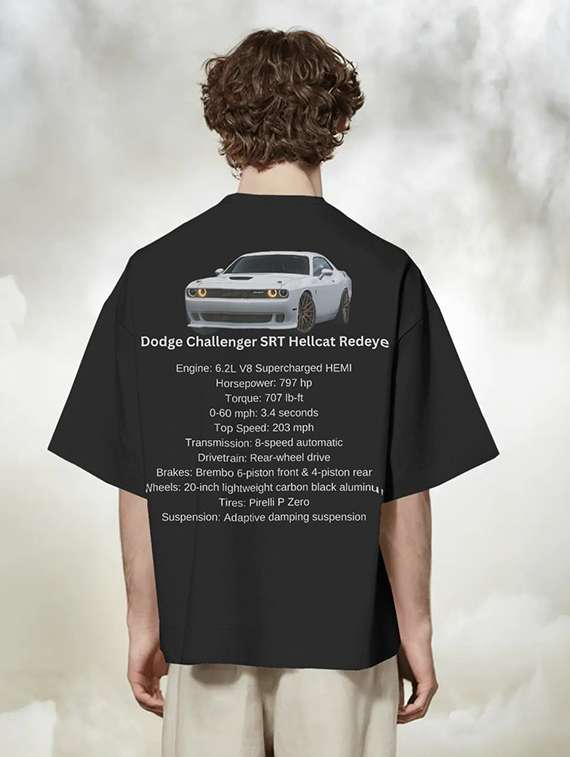 oversized fit black print t-shirt for men - 22002496 -  Standard Image - 1