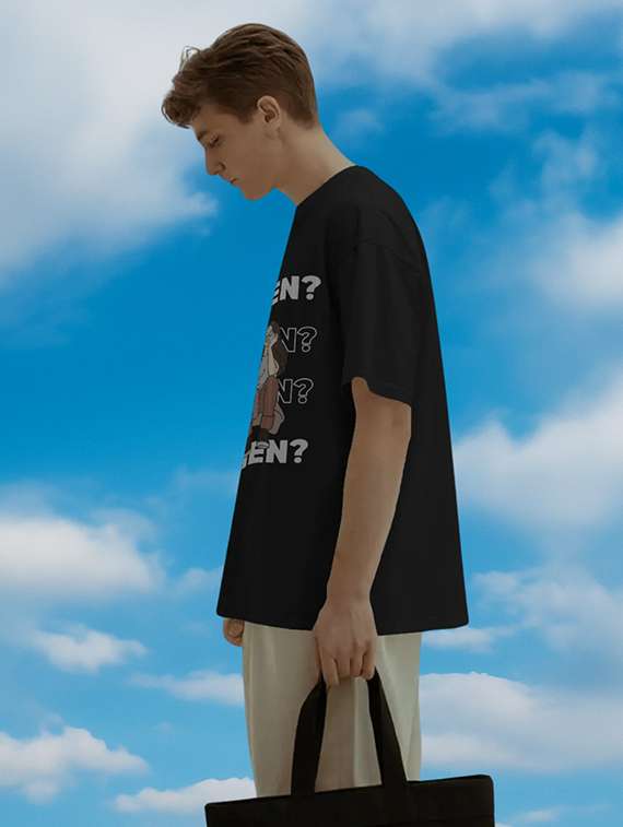 men printed short sleeve oversized t-shirt - 22002500 -  Standard Image - 1