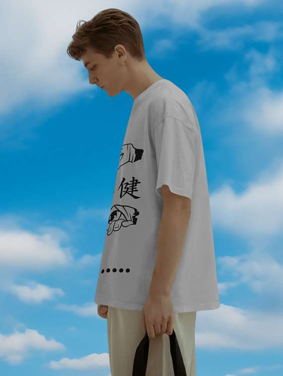 men printed short sleeve oversized t-shirt - 22002526 -  Standard Image - 1