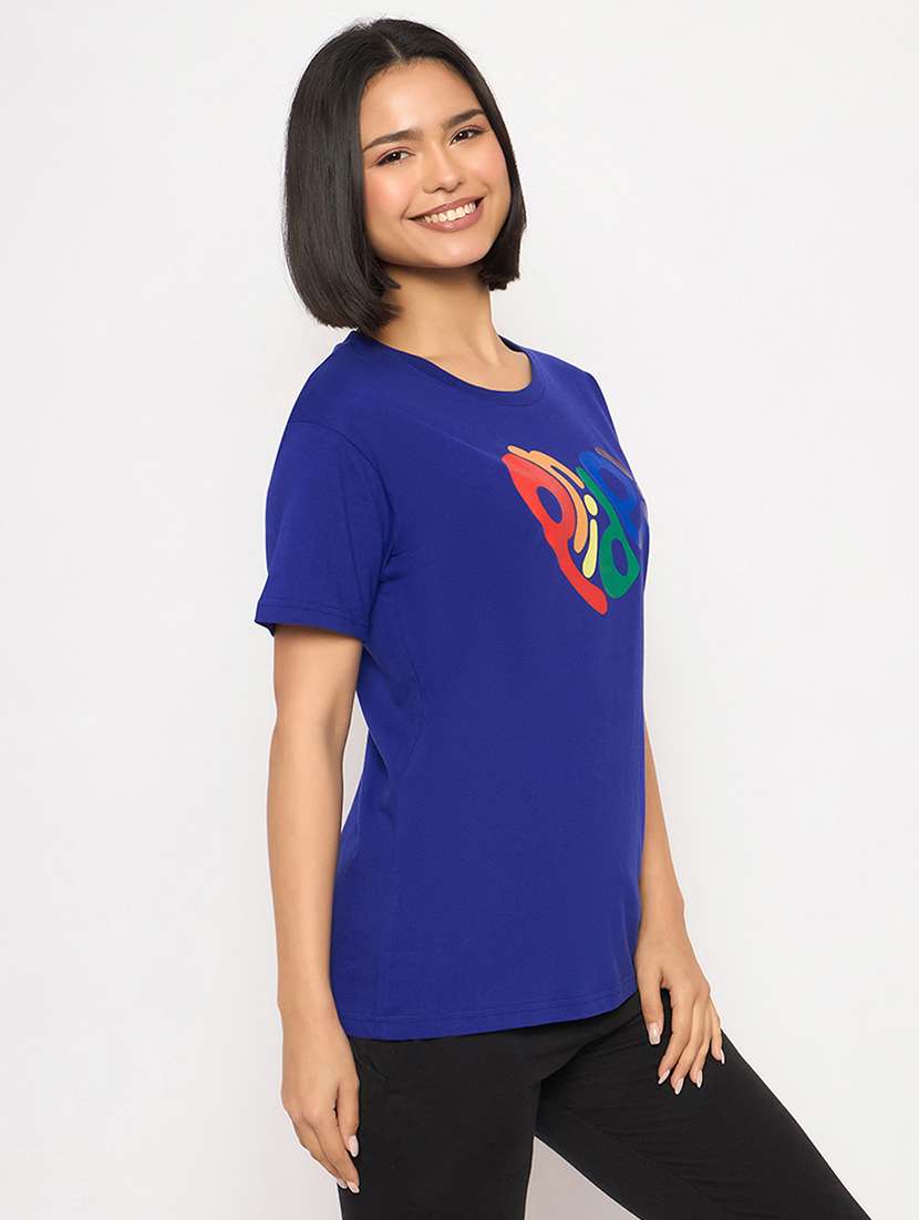women printed short sleeve regular fit t-shirt - 22003005 - Standard Image - 1
