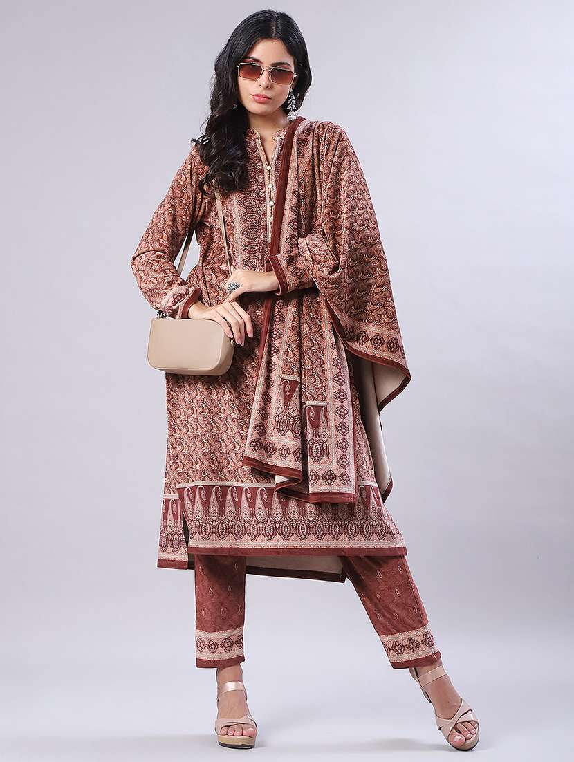 women self designed kurta pant with dupatta set
