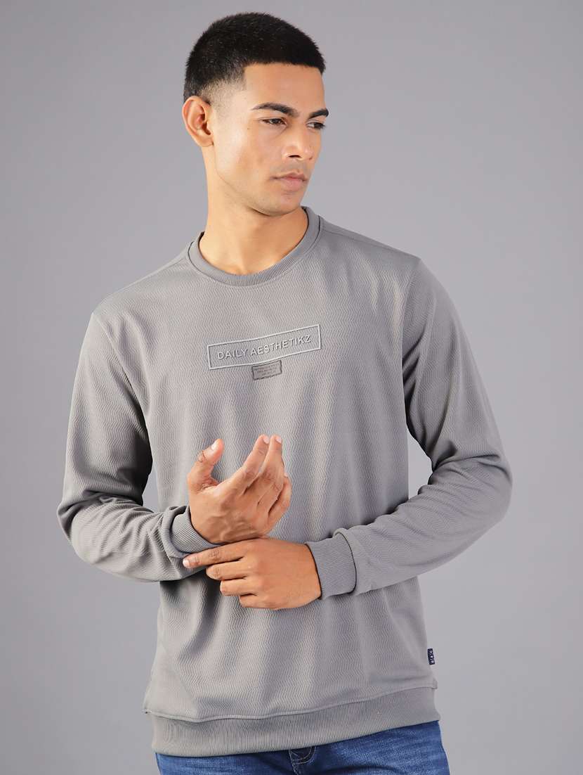 men chest print long sleeve regular fit sweatshirt - 22003213 -  Standard Image - 1