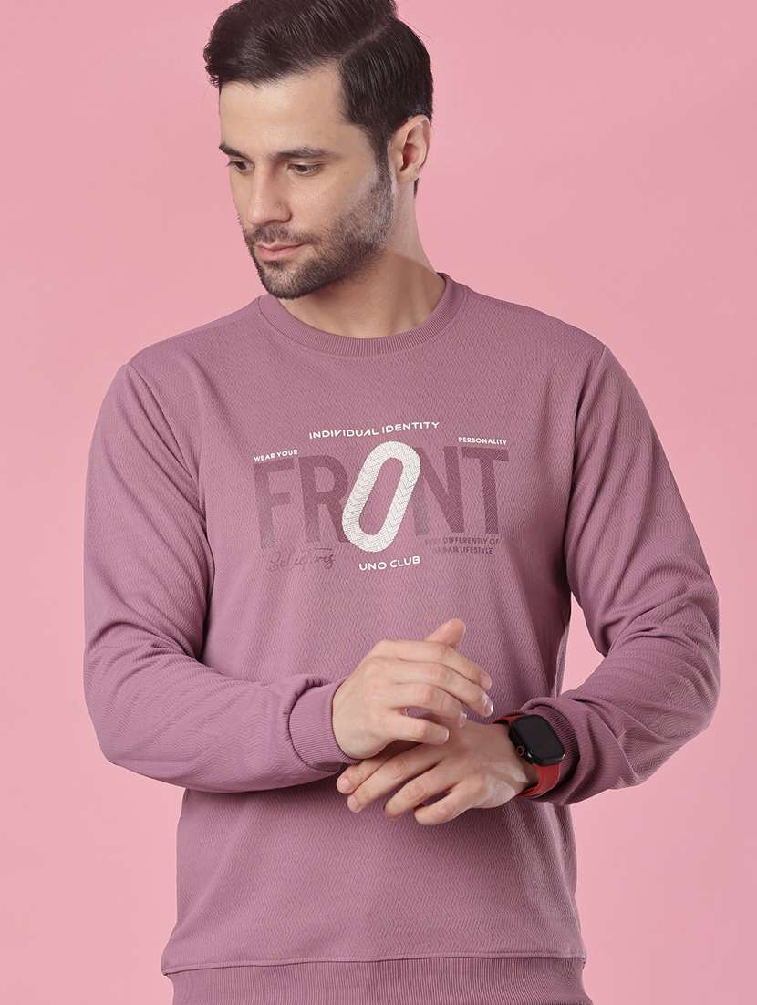 men chest print long sleeve sweatshirt - 22003224 -  Standard Image - 1