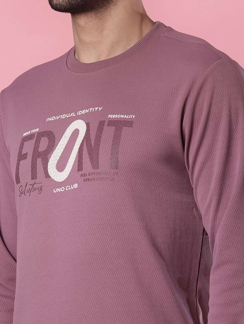 men chest print long sleeve sweatshirt - 22003224 -  Standard Image - 4