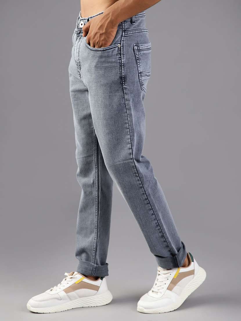 men solid mid rise slim fit jeans - 22003243 -  Standard Image - 1
