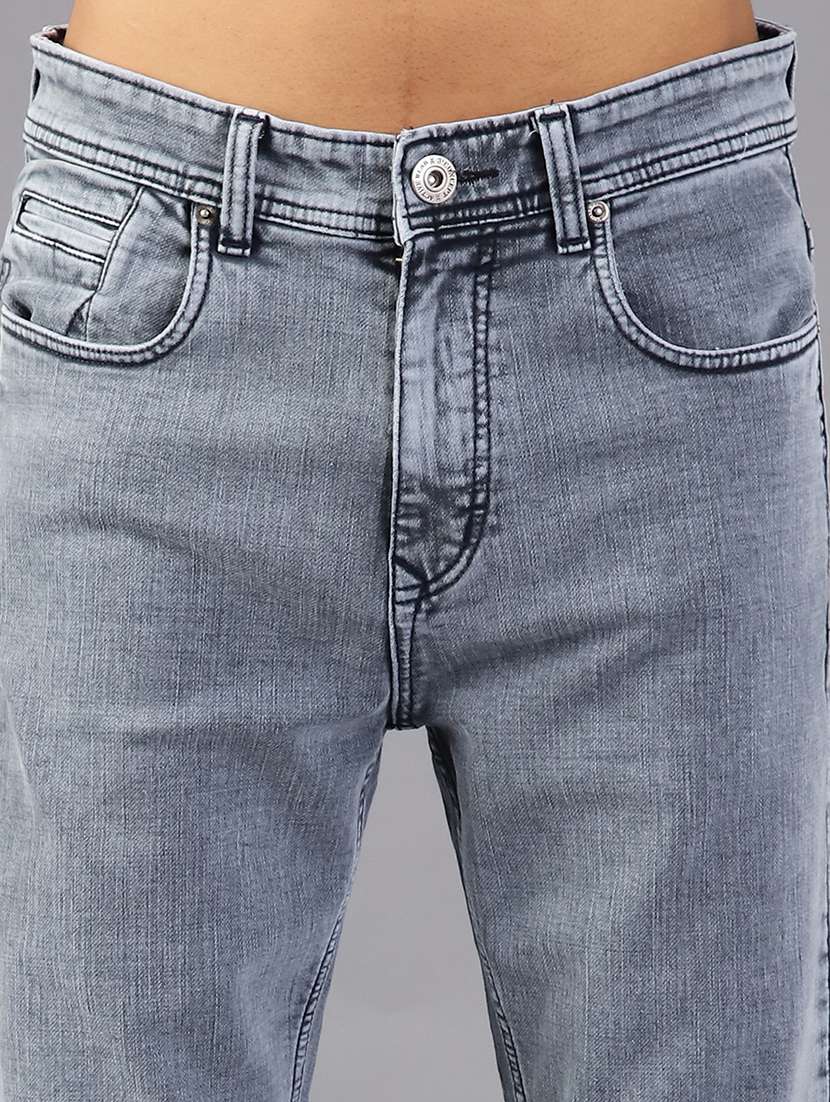 men solid mid rise slim fit jeans - 22003243 -  Standard Image - 4