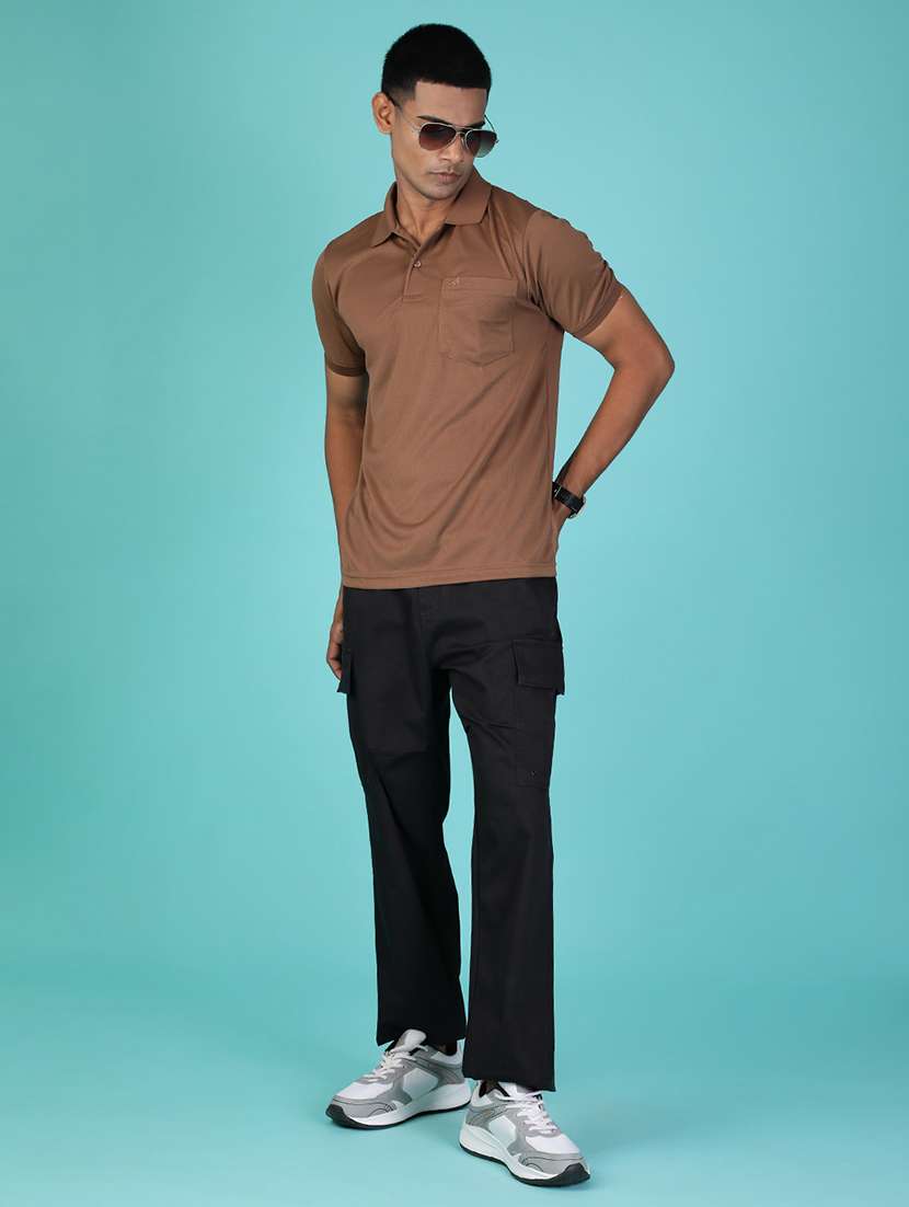 men solid mid rise regular fit cargo  - 22003256 -  Standard Image - 4