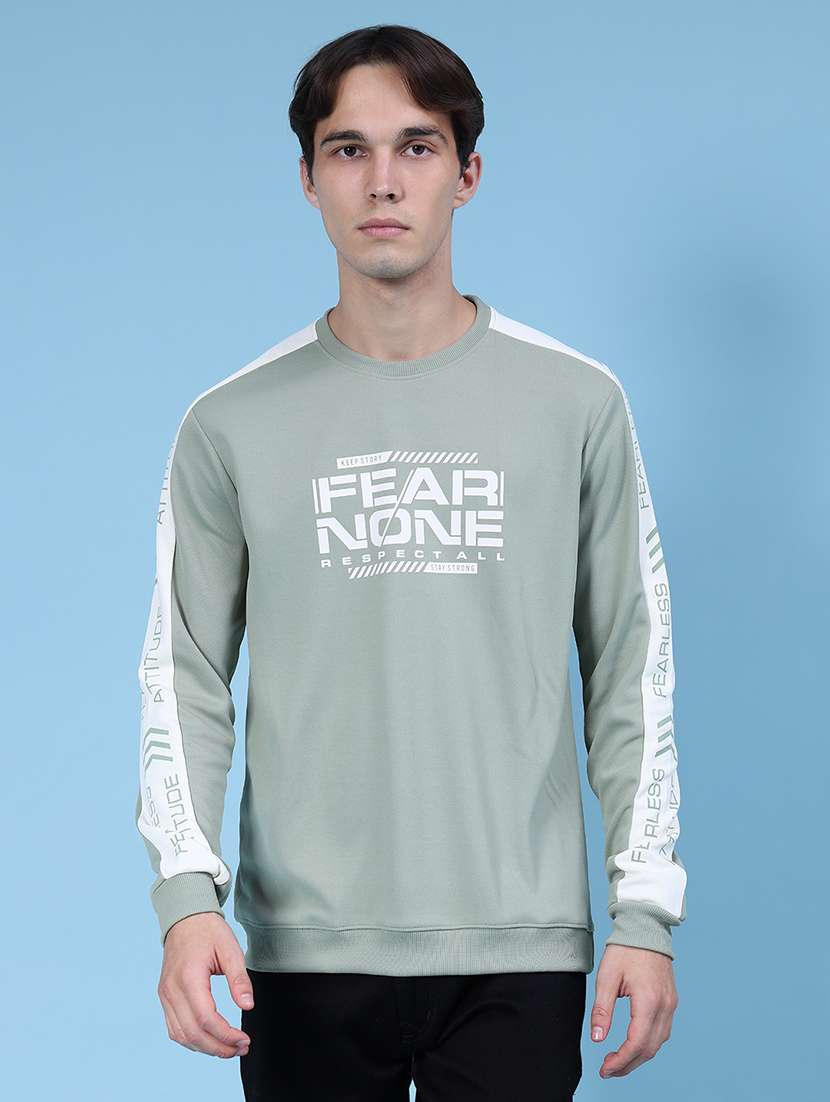 men chest print long sleeve regualr fit sweatshirt - 22003262 -  Standard Image - 1