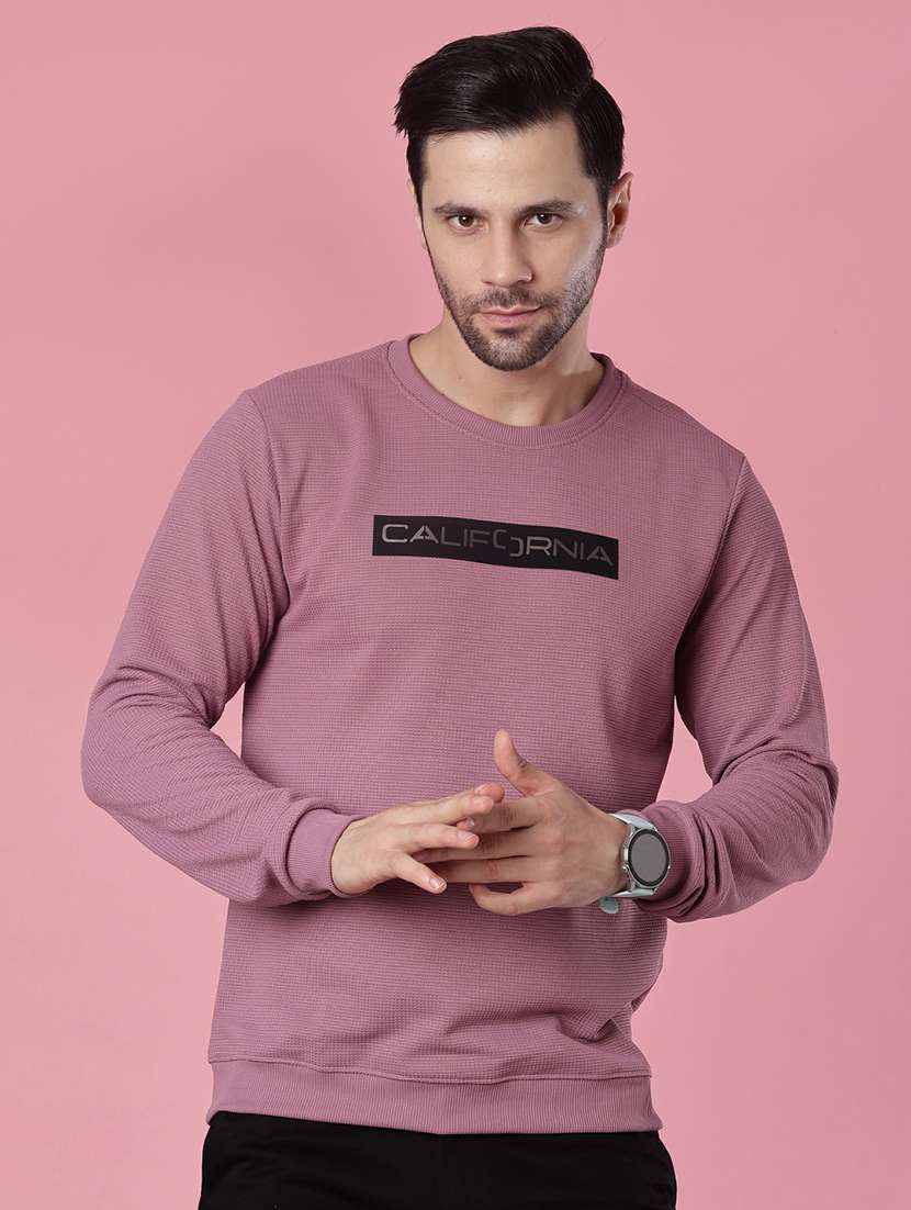 men chest print long sleeve sweatshirt - 22003269 -  Standard Image - 1