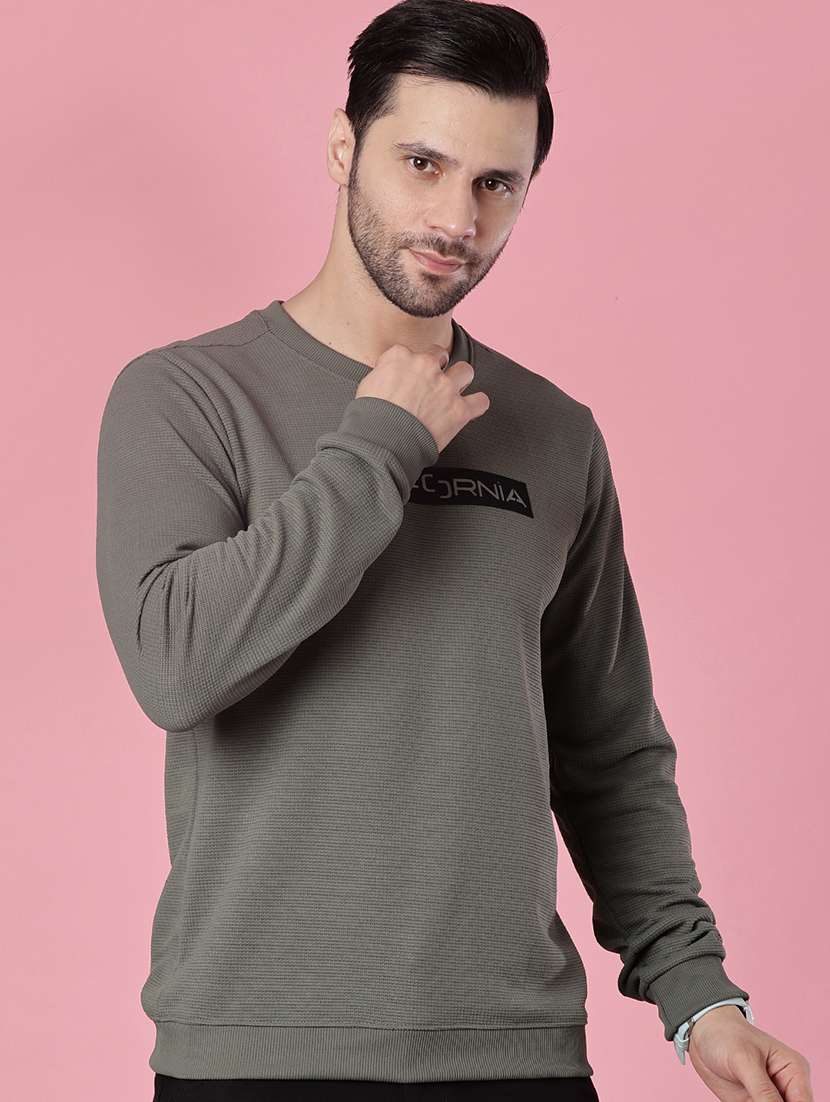 men chest print long sleeve sweatshirt - 22003295 -  Standard Image - 1