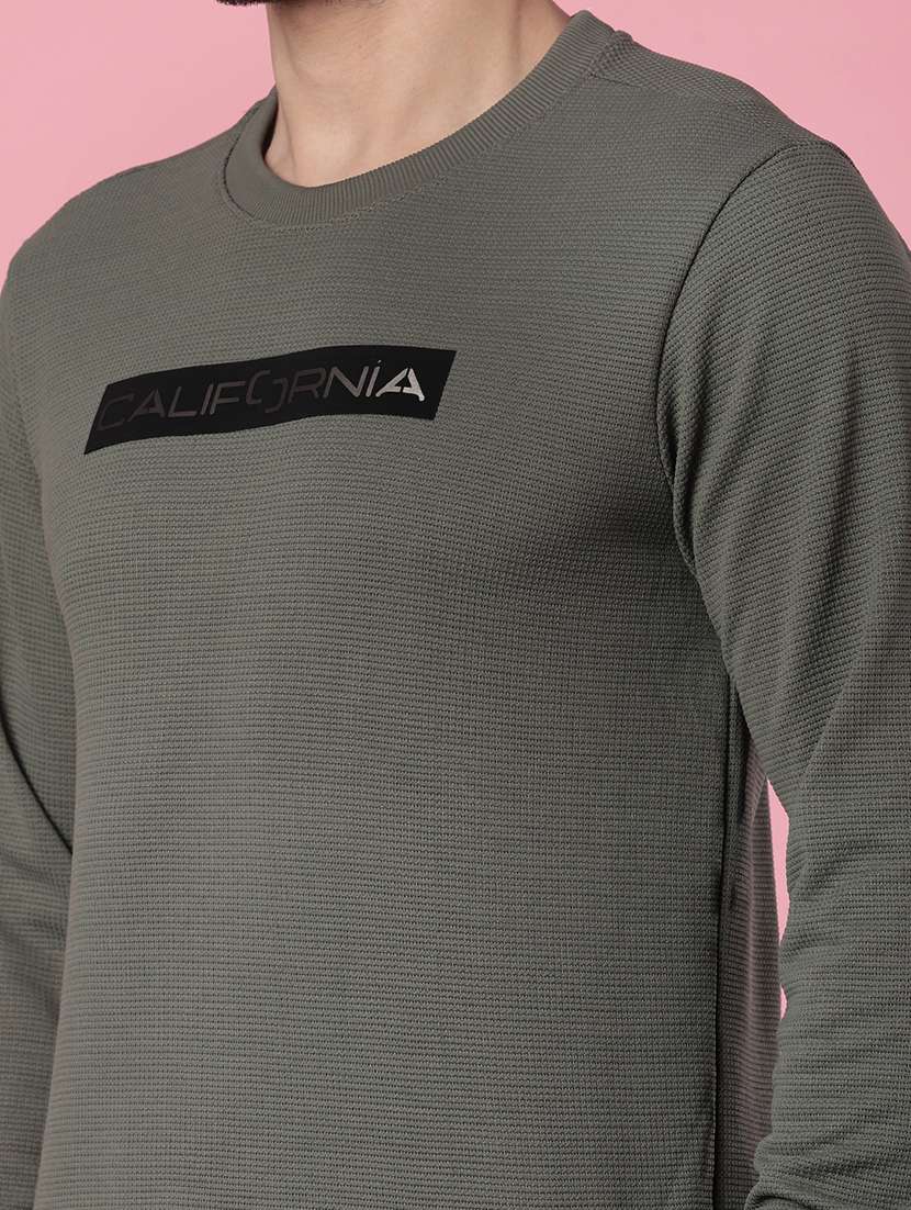 men chest print long sleeve sweatshirt - 22003295 -  Standard Image - 4