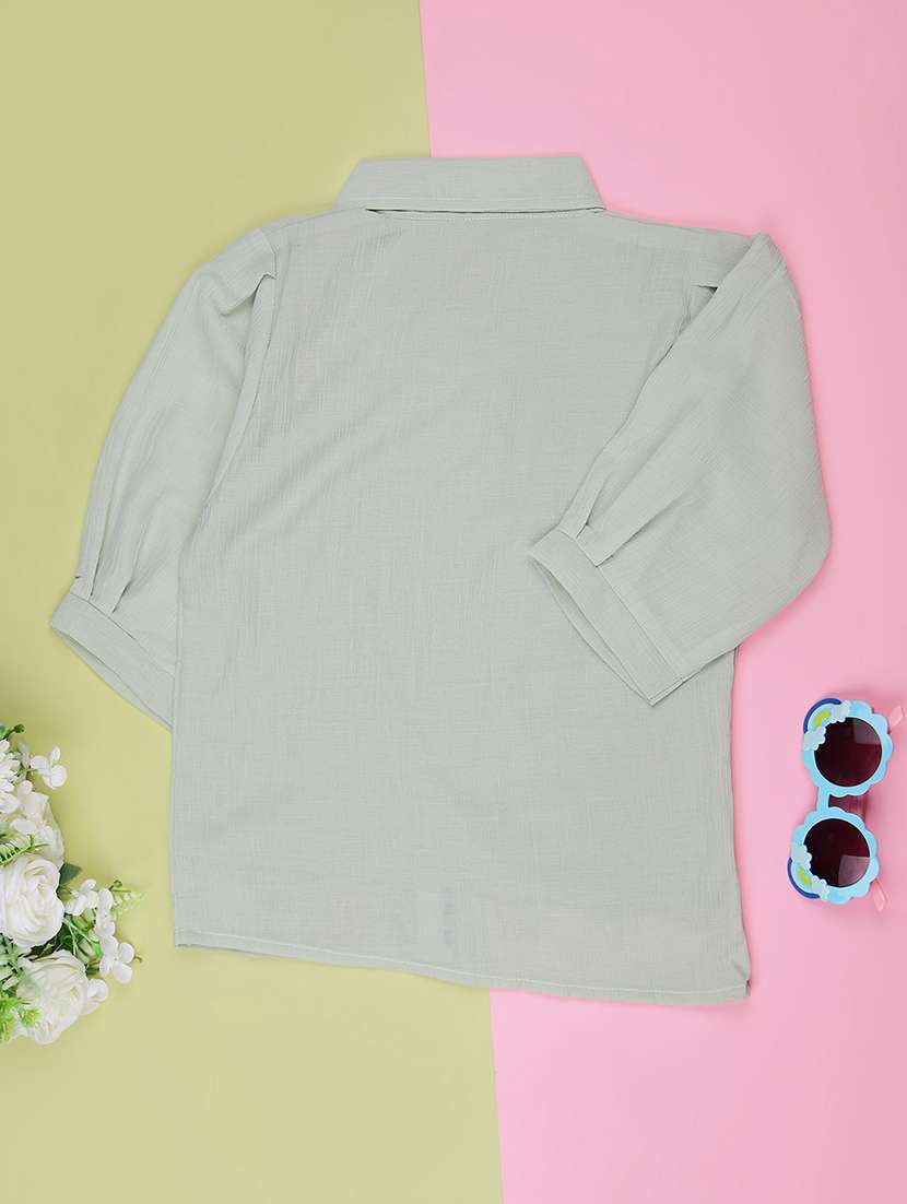 girls floral printed three quarter sleeve top - 22003310 -  Standard Image - 1