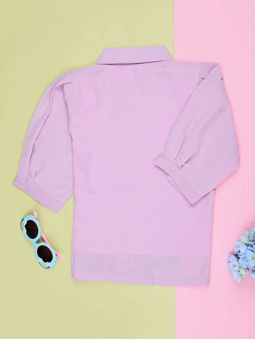 girls floral printed three quarter sleeve top - 22003313 -  Standard Image - 1