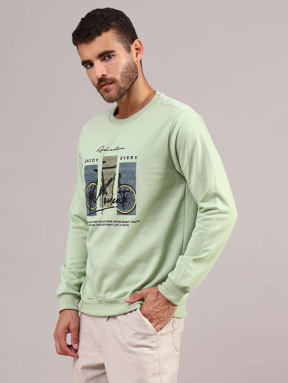 men printed long sleeve regular fit sweatshirt - 22003319 -  Standard Image - 6