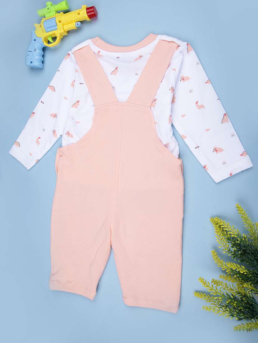 boys printed long sleee dungaree & t-shirt set - 22003373 -  Standard Image - 1