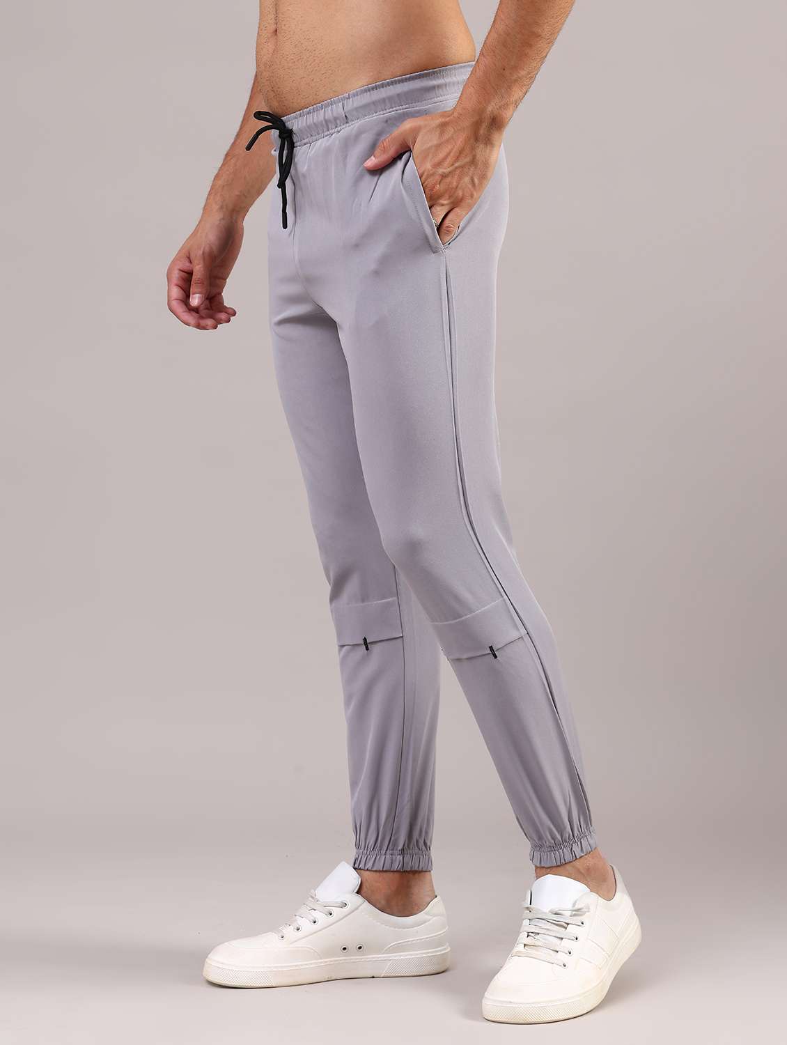 men solid mid rise slim fit jogger - 22003541 -  Standard Image - 6