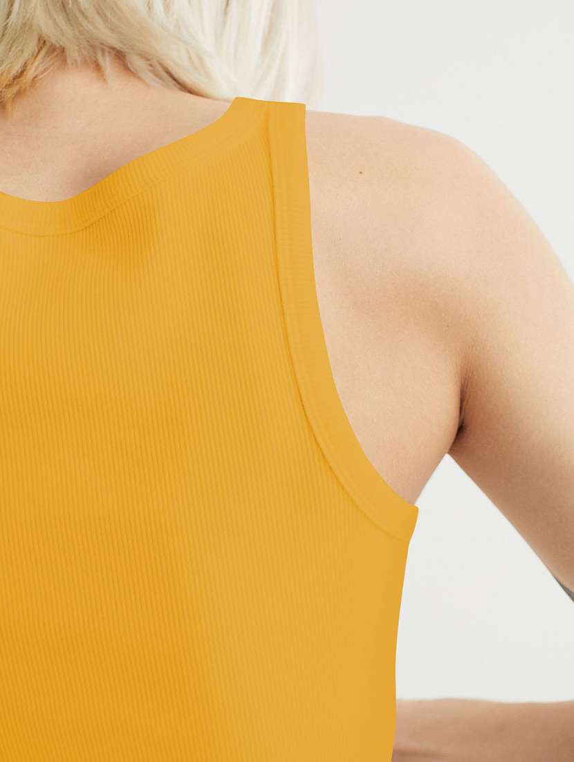 women solid sleeveless tank crop top - 22003646 -  Standard Image - 4