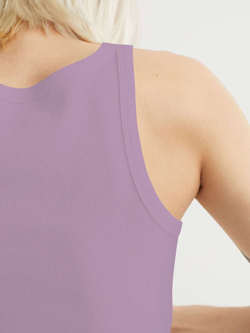 women solid sleeveless tank crop top - 22003648 -  Standard Image - 4