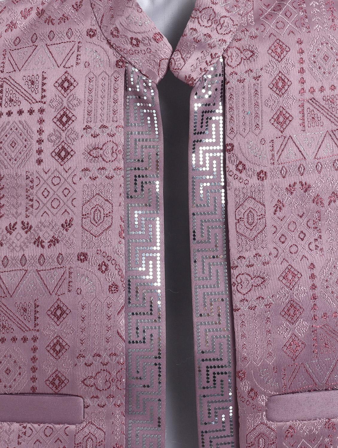 boys kurta and trouser with embroidered nehru jacket - 22003803 - Standard Image - 4