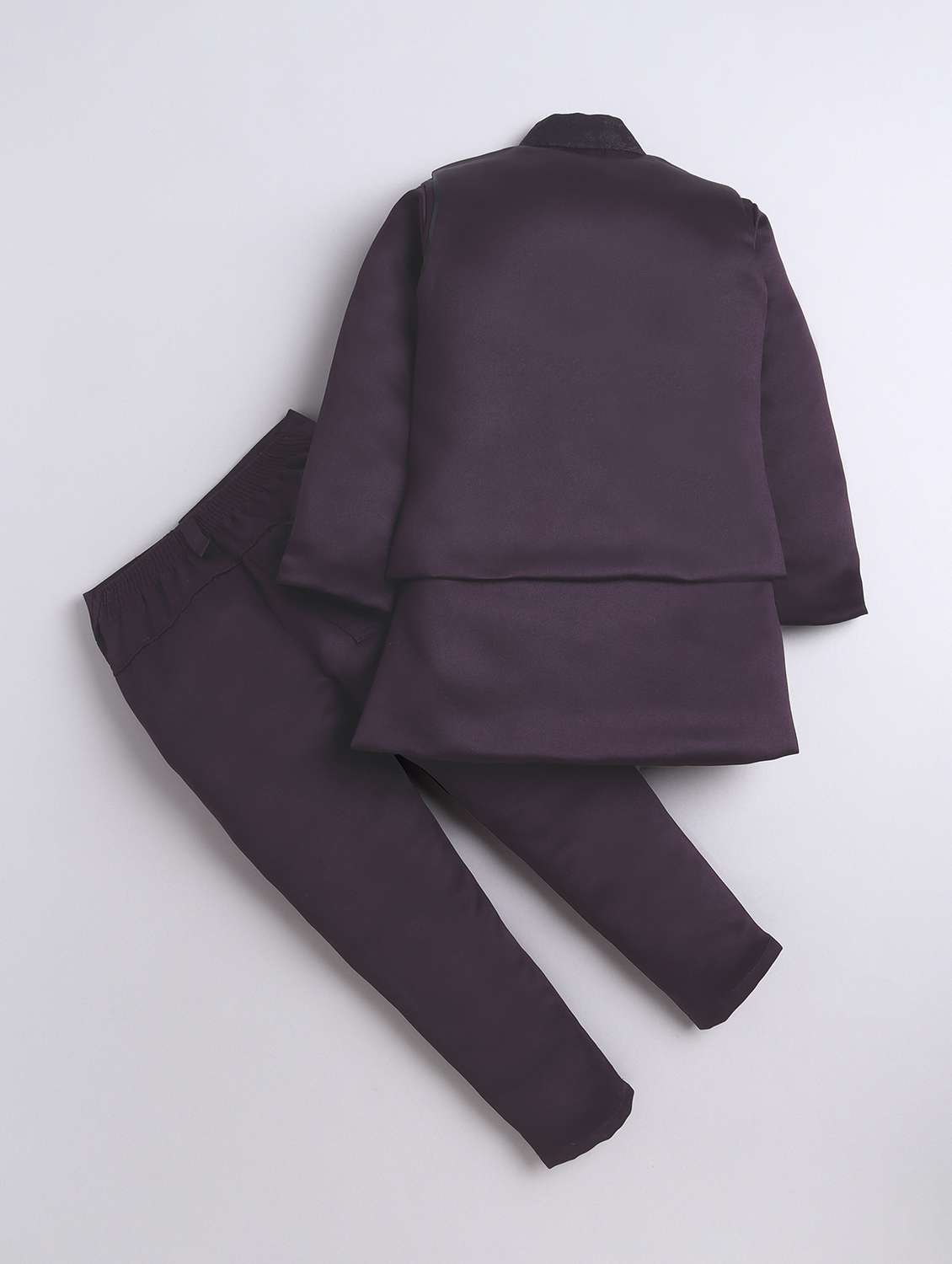 boys kurta and trouser with self designed nehru jacket - 22003806 -  Standard Image - 1