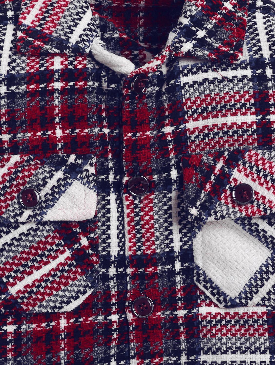 boys checkered shirt and trouser with t-shirt - 22003807 -  Standard Image - 1