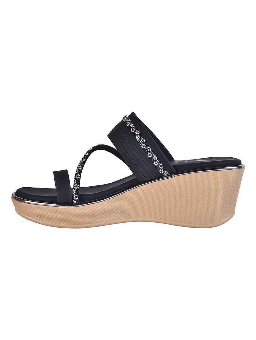 women solid slip on platform wedge - 22003811 -  Standard Image - 1