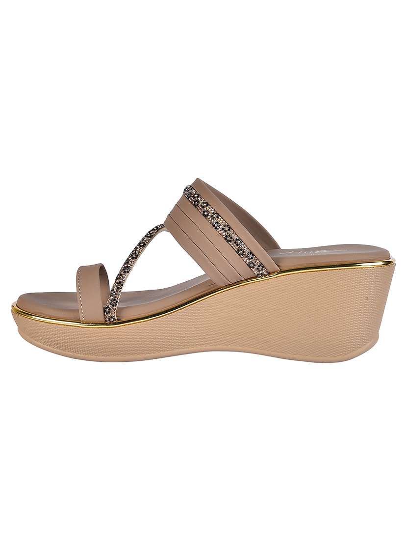 women solid slip on platform wedge - 22003812 - Standard Image - 1