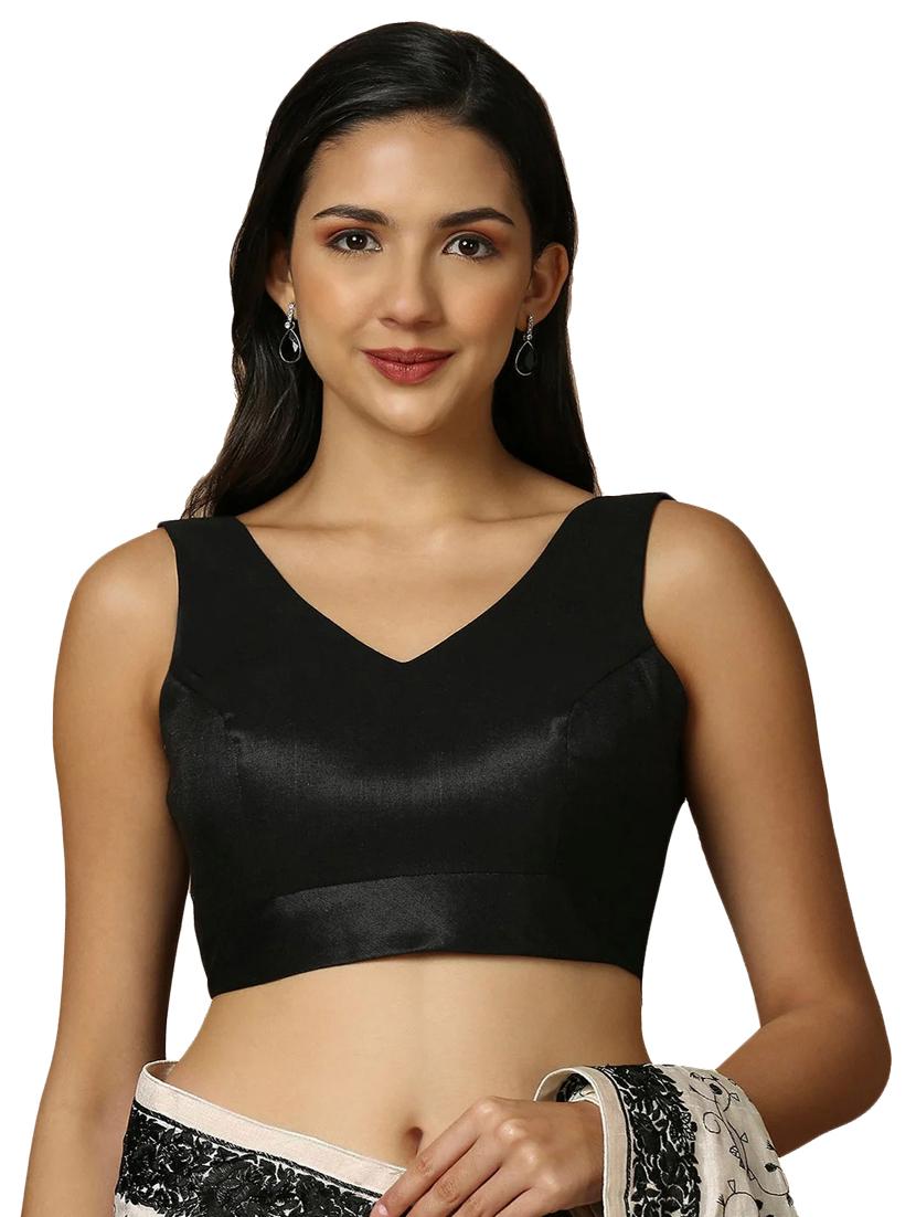 women solid v-neck sleeveless stitched blouse - 22003852 - Zoom Image - 0