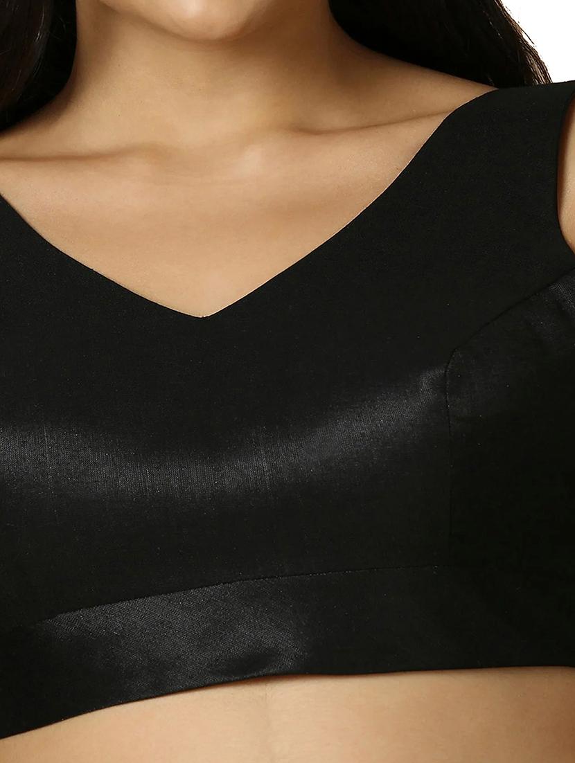 women solid v-neck sleeveless stitched blouse - 22003852 - Standard Image - 4