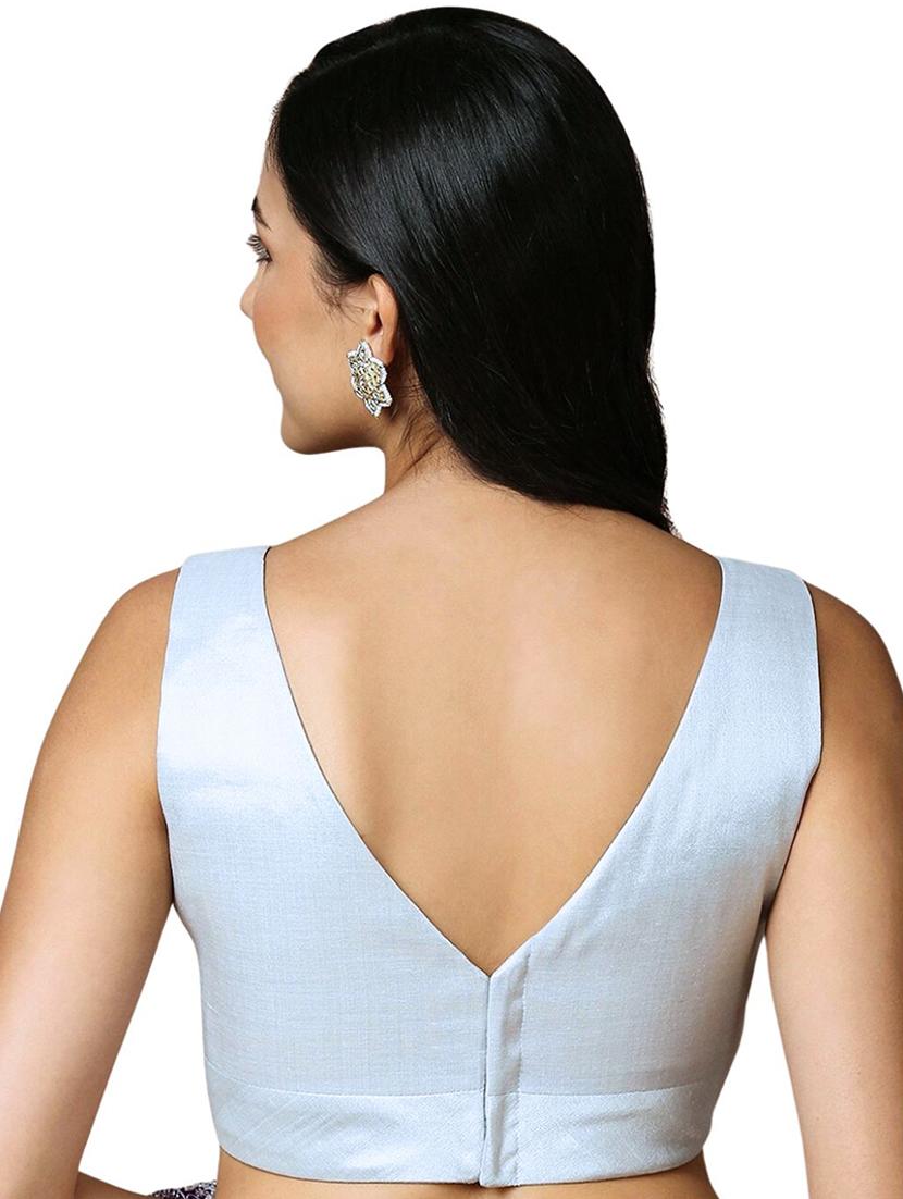 women solid v-neck sleeveless stitched blouse - 22003864 - Standard Image - 1