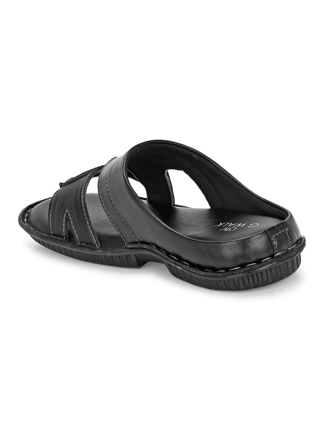 black synthetic slip on sandals - 22003875 -  Standard Image - 4