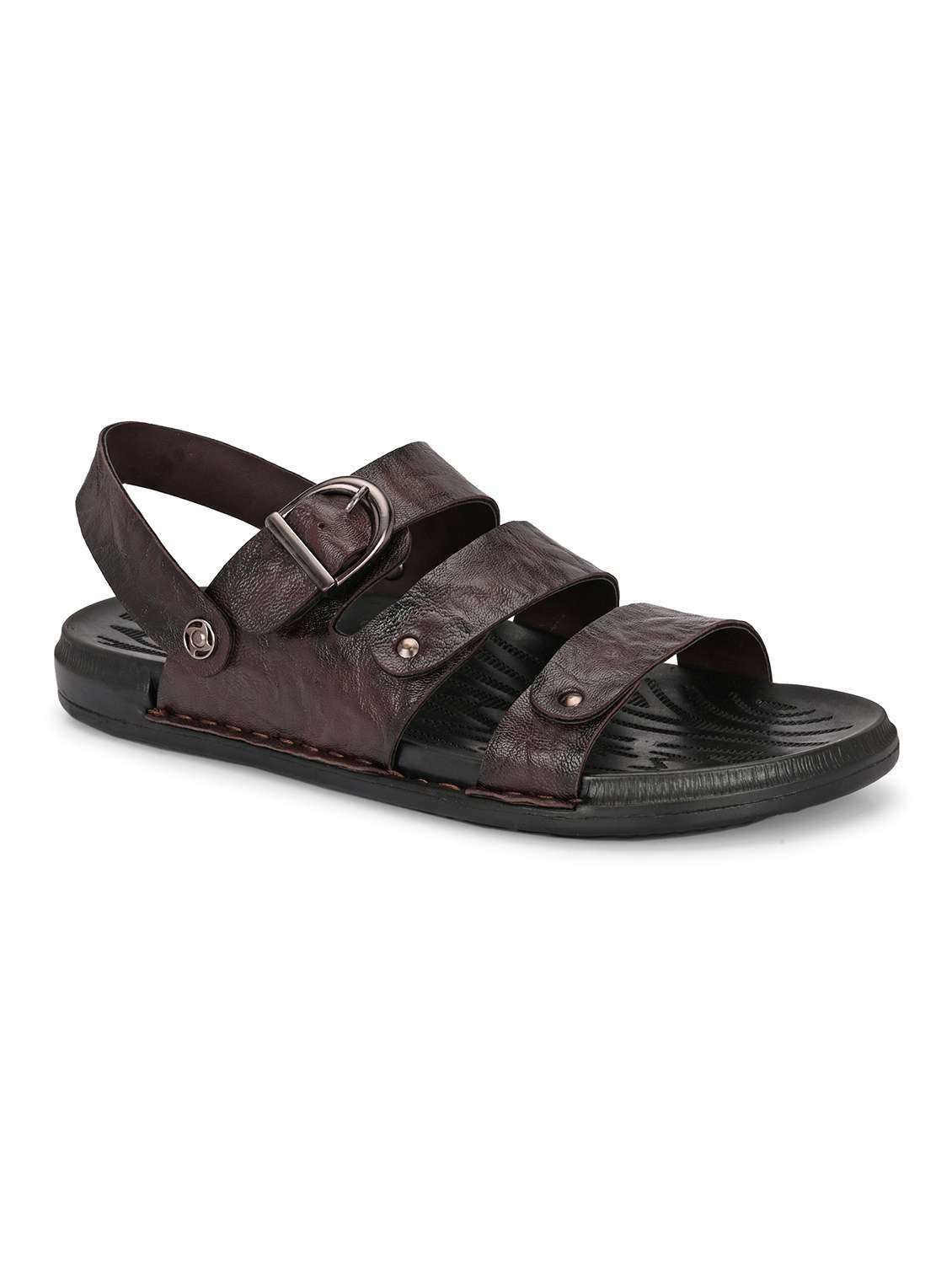 men brown back strap sandal - 22003905 -  Standard Image - 1